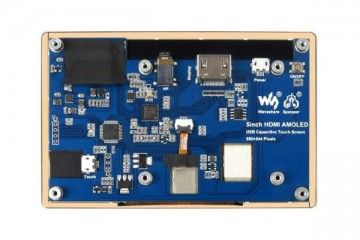 lcd WAVESHARE 5inch Capacitive Touch AMOLED Display, 960×544, HDMI, Optical Bonding Toughened Glass Cover, Waveshare 19299