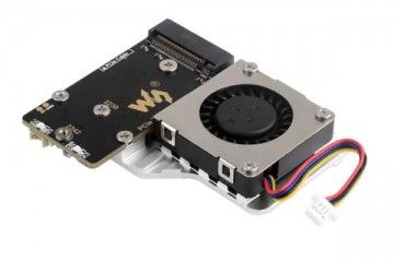 HATs WAVESHARE PCIe To M.2 Adapter Board (E) For Raspberry Pi 5, With Cooling Fan, Compatible With 2242 / 2230 Size NVMe Protocol M.2 SSD, Waveshare 28013